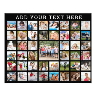 Photo Collage 45 Photos Personalised Custom Colour Print