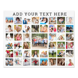 Photo Collage 45 Photos Personalised Custom Colour Print