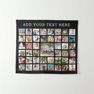 Photo Collage 45 Photos Personalised Custom Colour Tapestry