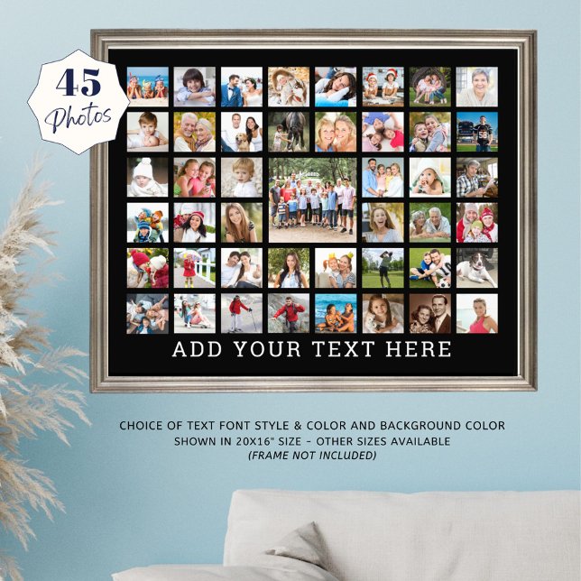 Photo Collage 45 Photos Personalized Black (Creator Uploaded)