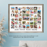 Photo Collage 45 Photos Personalized White<br><div class="desc">Create a personalized photo collage photo print poster with this easy-to-upload template for 45 pictures against an editable white background. Commemorate a special occasion or milestone birthday or anniversary or make for a meaningful photo keepsake gift or a family memories wall art piece. PHOTO TIP: Pre-crop/size your photos into a...</div>
