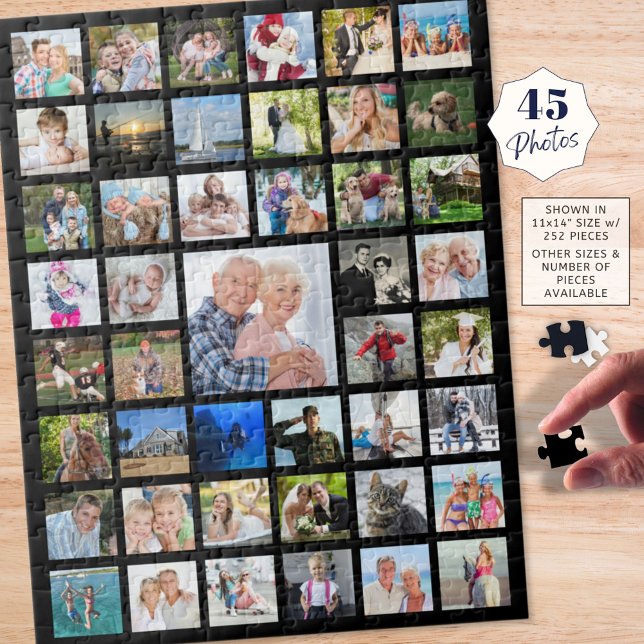 Photo Collage 45 Pictures Black Jigsaw Puzzle (Creator Uploaded)