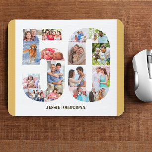 Photo Collage 50th Birthday Number 50 Custom Mouse Mat