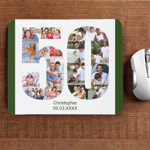 Photo Collage 50th Birthday Number 50 Personalised Mouse Mat