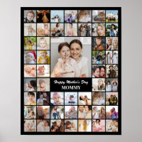 Photo Collage 52 Picture Grid 11x14 Custom Black