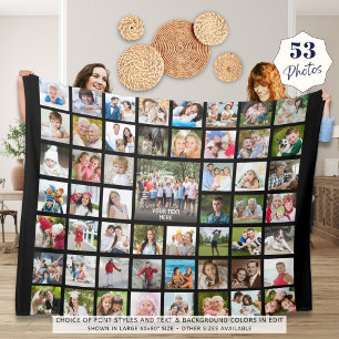 Photo Collage 53 Photos Personalised Black Fleece 