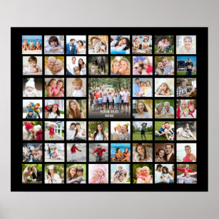 Photo Collage 53 Photos Personalised Custom Colour Poster