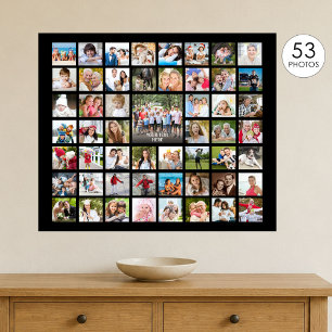 Photo Collage 53 Photos Personalised Custom Colour Poster