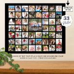 Photo Collage 53 Photos Personalised Custom Colour Poster<br><div class="desc">Create your own photo collage poster print with this easy-to-upload template for 53 pictures personalised with your text in your choice of font styles and colour and/or background colour and poster size to commemorate a special occasion or event. OPTIONS: The sample is shown in a 24x20" size on Value Paper...</div>