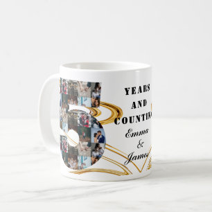 Photo collage 5 year anniversary gifts by year coffee mug