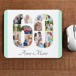 Photo Collage 60th Birthday Number 60 Mint Mouse Mat<br><div class="desc">Create your own personalized mouse pad for a unique 60th birthday gift. The number 60 photo collage is on a white background with mint green borders. The design includes up to 15 different photographs - in different shapes and sizes - to give you plenty of flexibility in placing your chosen...</div>