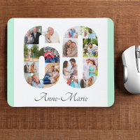 Photo Collage 60th Birthday Number 60 Mint
