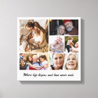 Photo Collage 6 Picture Grid Custom Square White
