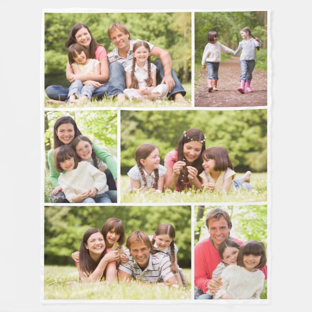 Photo Collage 6 Pictures Fleece Blanket (Front)