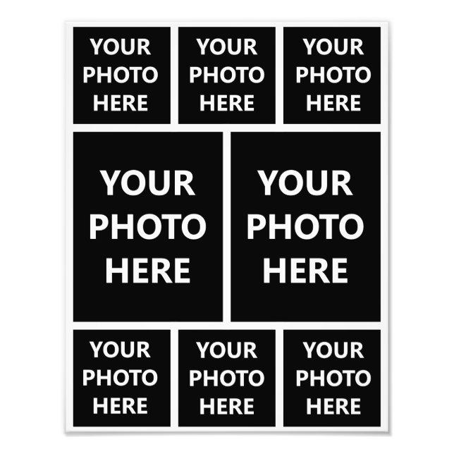 Photo Collage 6 Square 2 Portrait Family Pictures Print (Front)