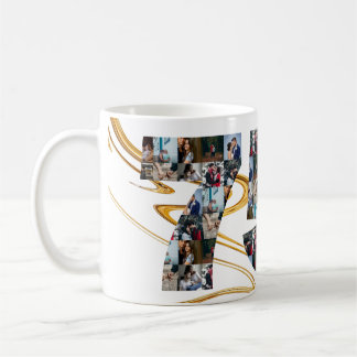 Photo collage 75 year anniversary gifts by year coffee mug