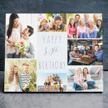 Photo Collage 7 Picture Dusty Blue 30th Birthday Canvas Print<br><div class="desc">Say Happy 30th Birthday with a custom wrapped canvas. The photo template is set up for you to add 7 of your favourite photos which are displayed in a photo collage around the birthday greeting. The wording simply reads "Happy 30th Birthday" in casual typography. "30th" is actually editable if you...</div>