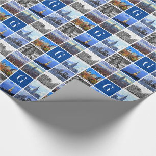Photo Collage - 8 Image Sq Wrapping Paper