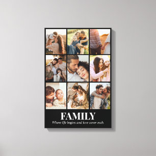 Photo Collage 9 Pictures 12x18 16x24 20x30 24x36 Canvas Print