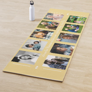 Photo collage and your custom text family modern yoga mat