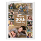 Photo Collage Any Age Custom Birthday Card