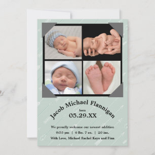 Photo Collage Arrows - Birth Announcement
