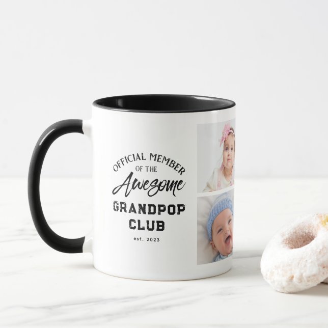Photo Collage Awesome GRANDPOP Mug (With Donut)