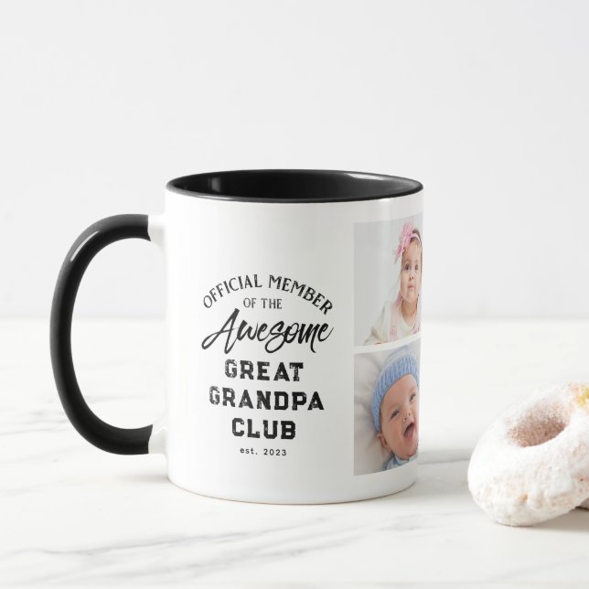 Photo Collage Awesome Great Grandpa Mug (With Donut)
