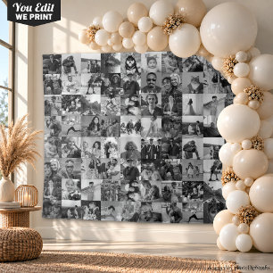 Photo Collage Banner Birthday Wedding Anniversary Tapestry