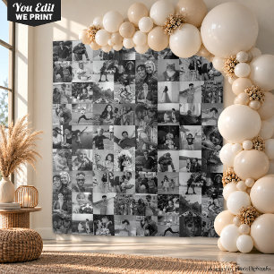 Photo Collage Banner Birthday Wedding Anniversary Tapestry