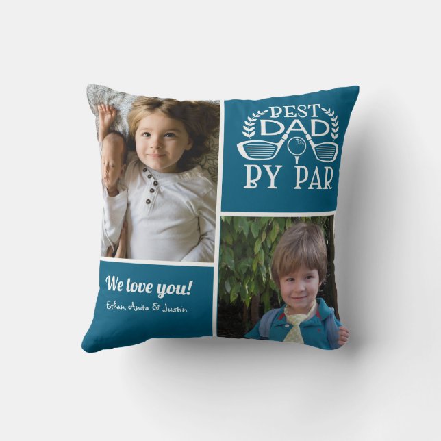 Photo Collage Best Dad By Par Cushion (Back)