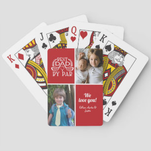 Photo Collage Best Dad By Par Father's Day Playing Cards