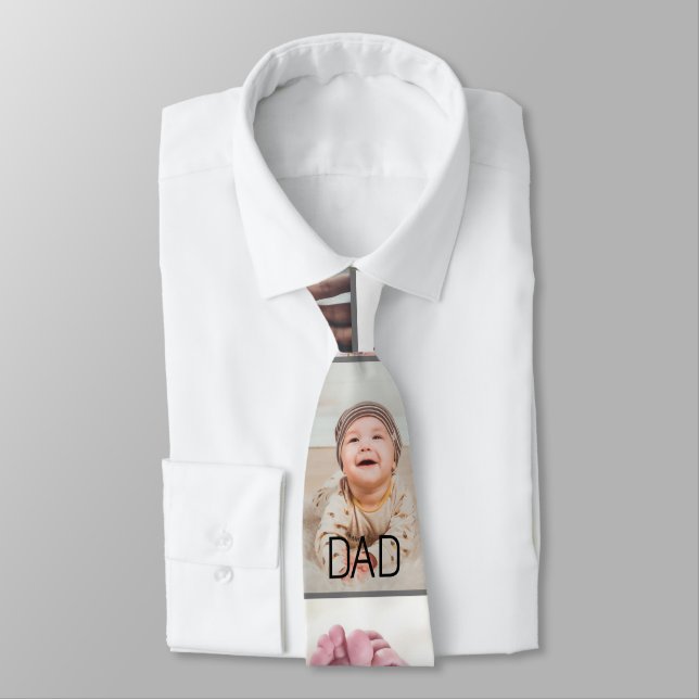 Photo Collage Best Dad Ever Father's Day Neck Tie  (Tied)