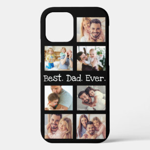 Photo Collage Best Dad Ever in Black and White iPhone 12 Case