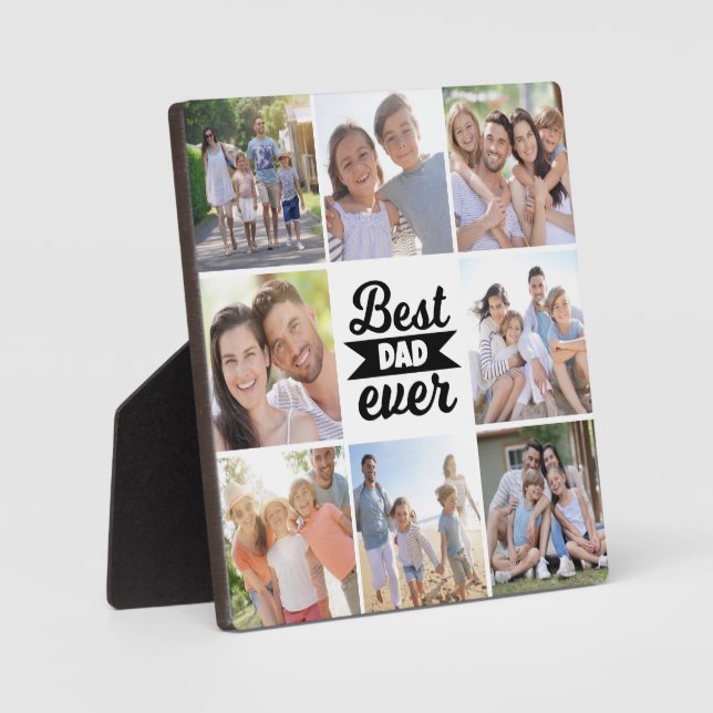 Photo Collage | Best Dad Ever  Plaque (Front)