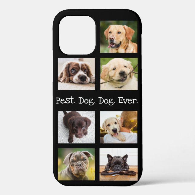 Photo Collage Best Dog Dad Ever Black White Case-Mate iPhone Case (Back)