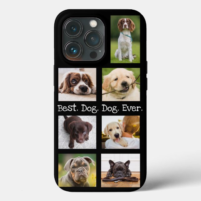 Photo Collage Best Dog Dad Ever Black White Case-Mate iPhone Case (Back)