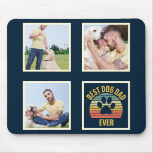 Photo Collage Best Dog Dad Ever Mouse Pad