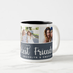 Photo Collage Best Friends Two-Tone Coffee Mug