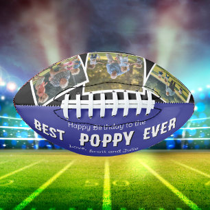 Photo Collage Birthday Poppy Blue Personalise American Football