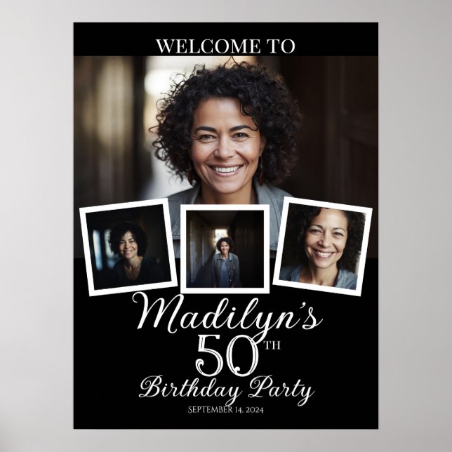 Photo collage birthday welcome poster (Front)
