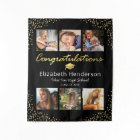 Photo Collage Black Gold Graduation Backdrop