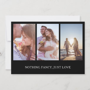 Photo Collage Black Modern Wedding Reception Invitation