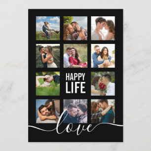 Photo Collage Black Wedding Program Programme