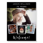 Photo collage black white birthday party welcome