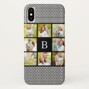 Photo Collage   Black & White Custom Monogram iPhone X Case