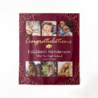 Photo Collage Burgundy Gold Graduation Backdrop