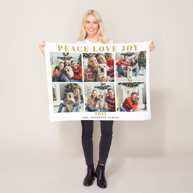 Photo Collage Christmas 2022 Fleece Blanket (In Situ)