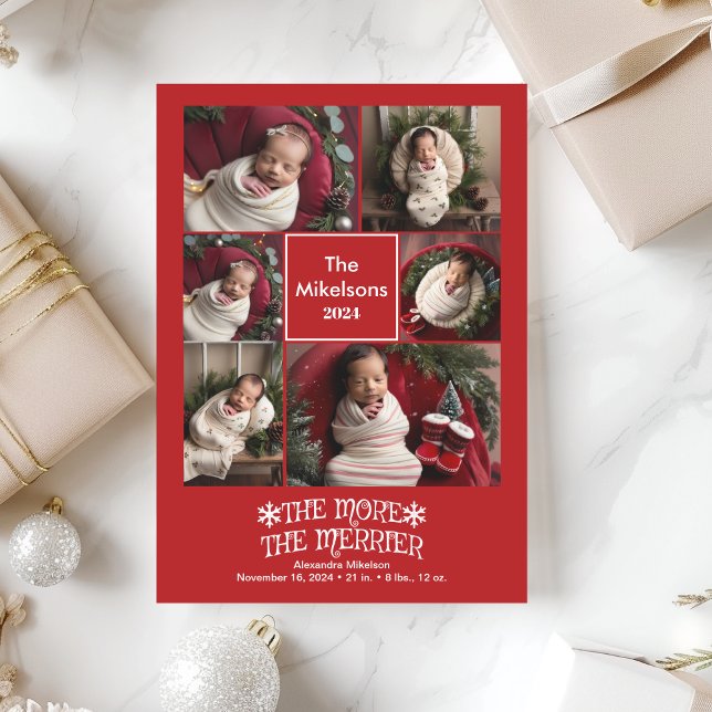 Photo Collage Christmas Birth Announcement (Creator Uploaded)