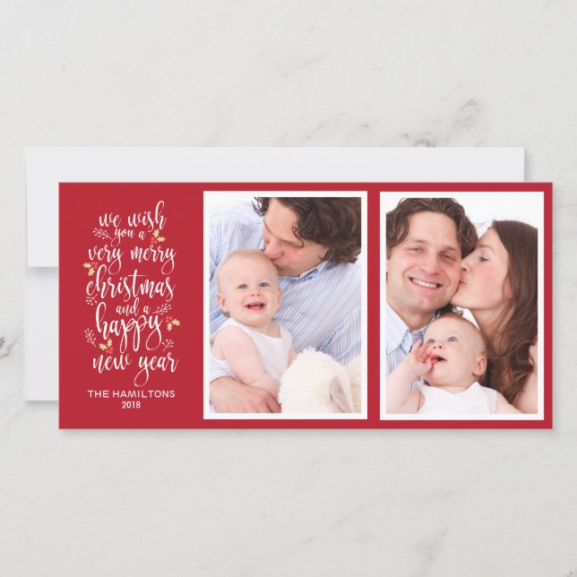 Photo Collage Christmas Cards - 2 Vertical Photos (Front)